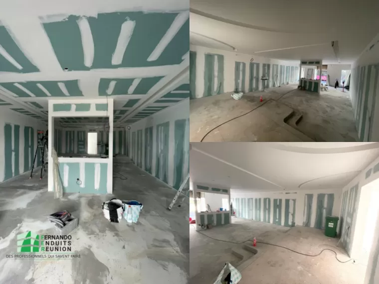 Rénovation en placo d'un magasin à Saint Pierre , Saint-Paul, Fernand Enduits Réunion