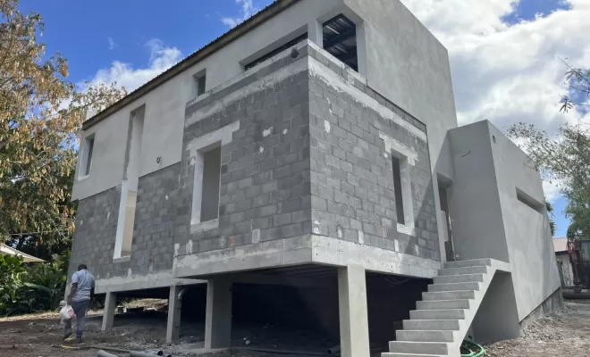 Construction du Gros-oeuvre d'une  VILLA  à la POSSESSION, Saint-Paul, Fernand Enduits Réunion